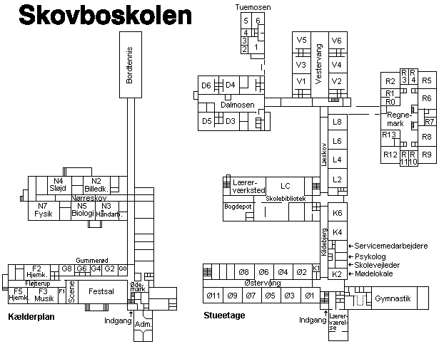 Lokale-oversigt over Skovboskolen