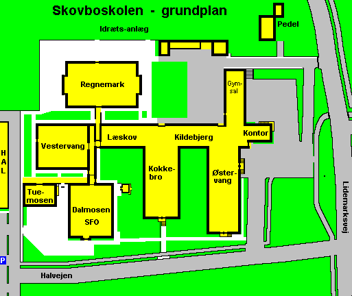 Grundplan over Skovboskolen